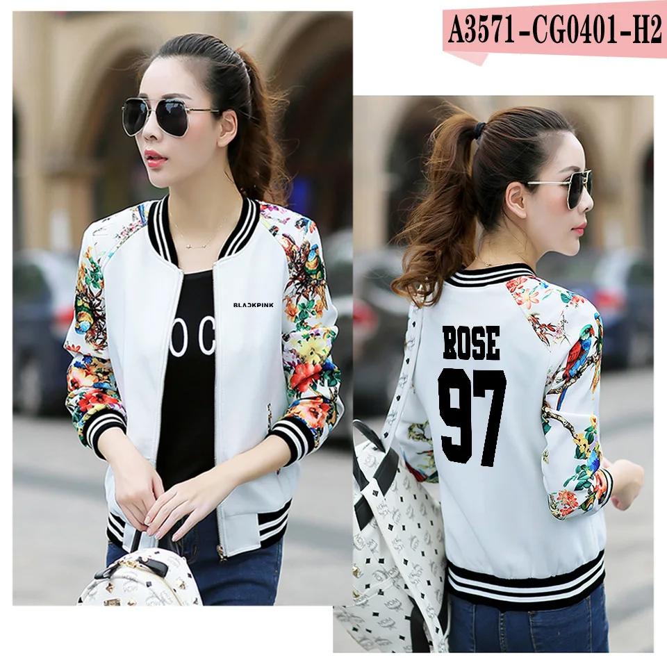 color 35 Новинка, бейсбольная куртка, черный, розовый, KPOP, черный, розовый, в вашем районе, альбом LISA JENNIE JISOO, надпись, одежда для фанатов, K-POP, куртка, пальто - Цвет: color 35