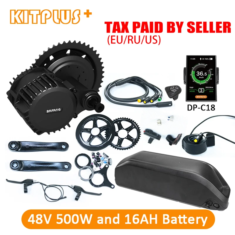 Bafang мотор BBS02B 48V500W Mid Motor Kit 8fun Bafang 500 Вт 48В 16AH велосипед Батарея, фара для электровелосипеда в комплект для переоборудования электрического велосипеда