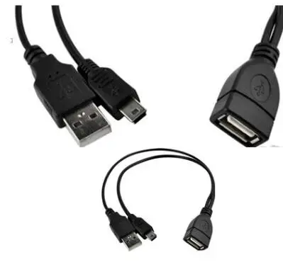 LBSC 5Pin Mini USB OTG кабель A. Женский для синхронизации данных + A мужской источник