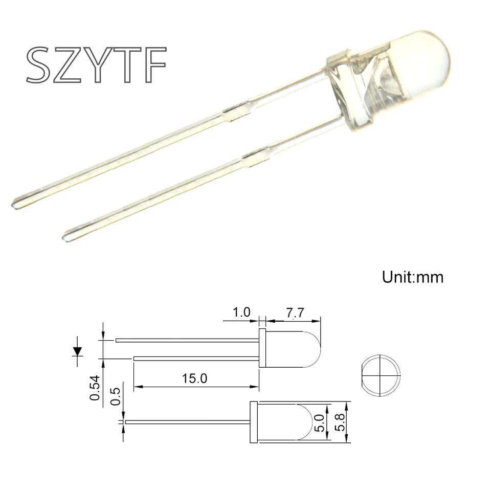 100 шт 5 ММ ультрафиолетовый 395nm 400nm UV светодиодный круглый|uv led|uv led 400nmled uv |