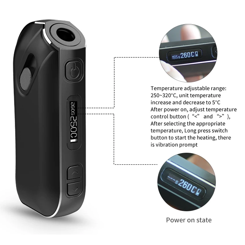Новый светодиодный дисплей контроль температуры с батареей 1300 мАч электронная