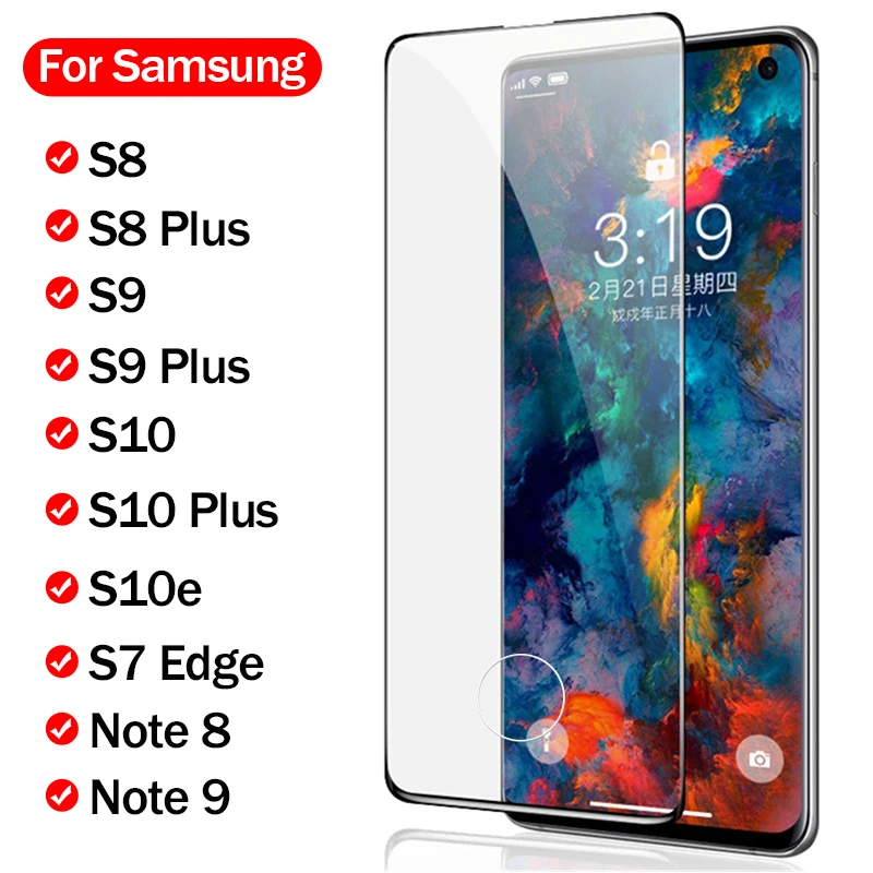Защитное стекло для samsung s10 s8 s9 plus note 8 9 s7 edge полный клей 3d изогнутая Защитная
