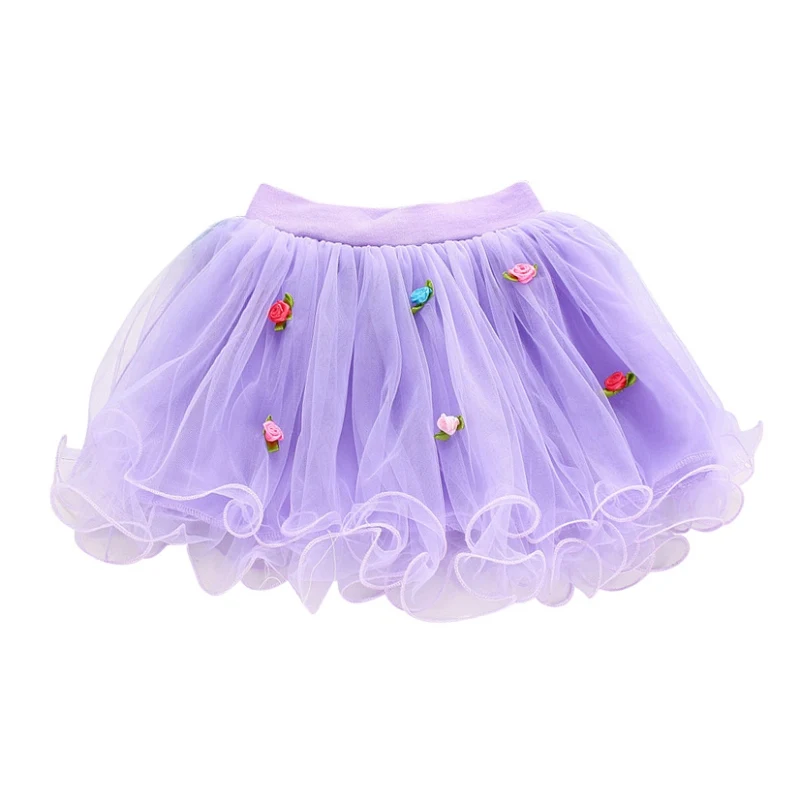 2018 Baby Girls Tutu Skirt Fluffy Mini Skirt  Child Ballet  Kids Ball Gown Girl Princess Flower Lace Tulle Dance Chiffon Skirts