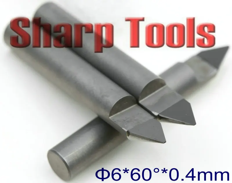 

6*0.4mm*60Degree Tile Granite Stone Carving Tools CNC V Bits Engraving End Mills, PCD Tool Diamond Mill Cutter CNC Router Bits