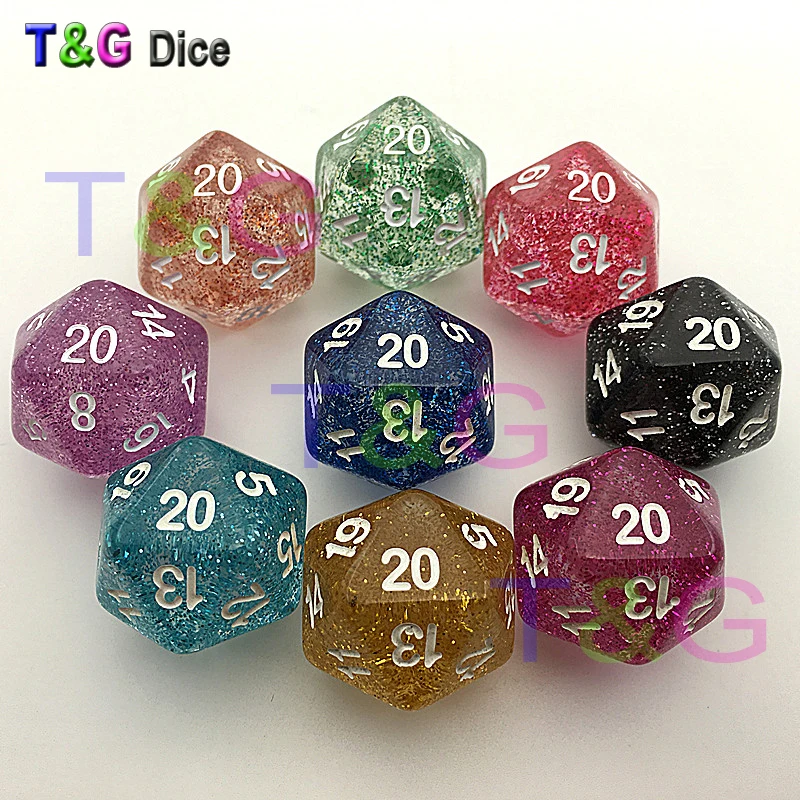 5 шт./компл. T & G Высокое качество Многоцветный D20 кости набор блестящий эффект 20