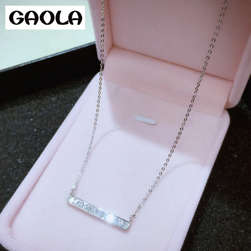 Женское свадебное ожерелье GAOLA Золотистое Ожерелье с фианитом модель GLD0826 2016|zircon