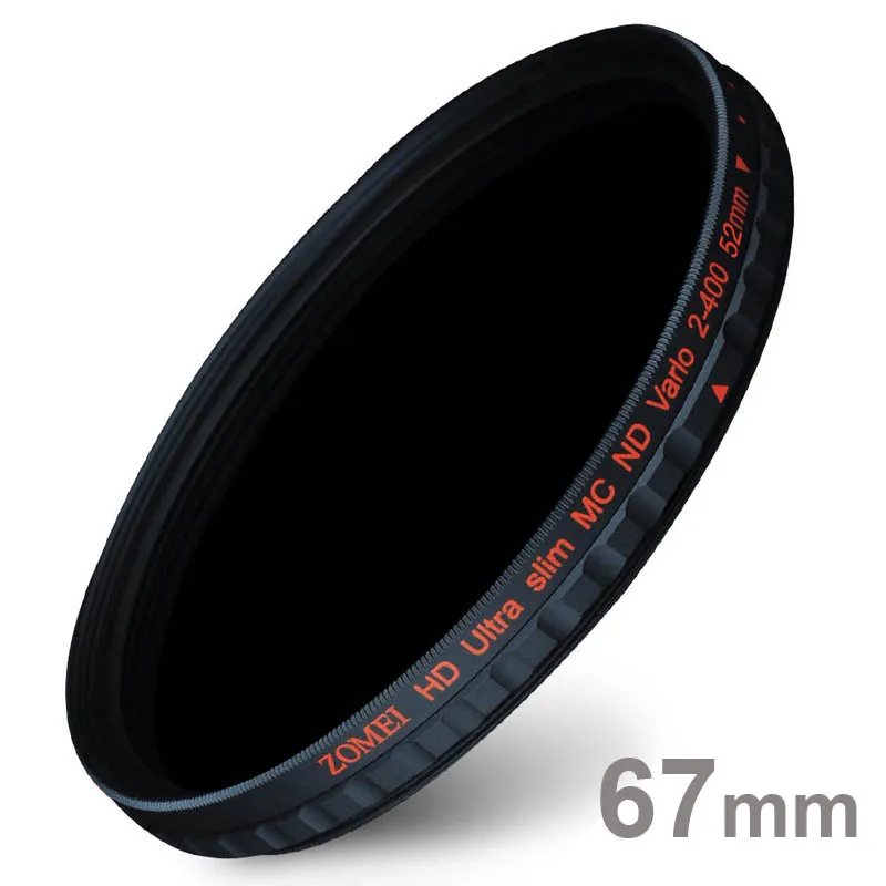 Zomei 67mm PRO Slim HD ND2-400 ND2 to ND400 Neutral Density Fader Variable MC ND Filter for Canon NIkon Sony Camera Lens 67 mm |
