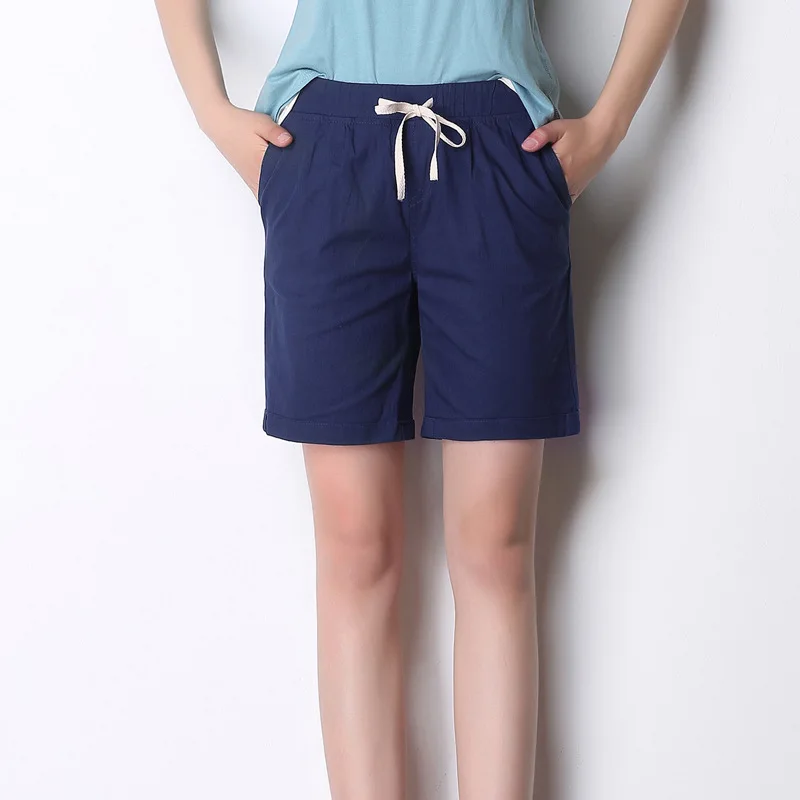 Женские весенние технические однотонные прямые штаны до колен со средней