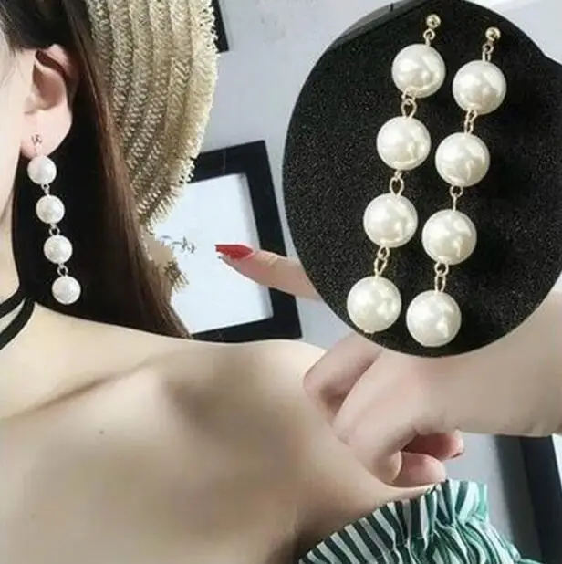 Серьги из сплава в форме сердца с имитацией жемчуга и