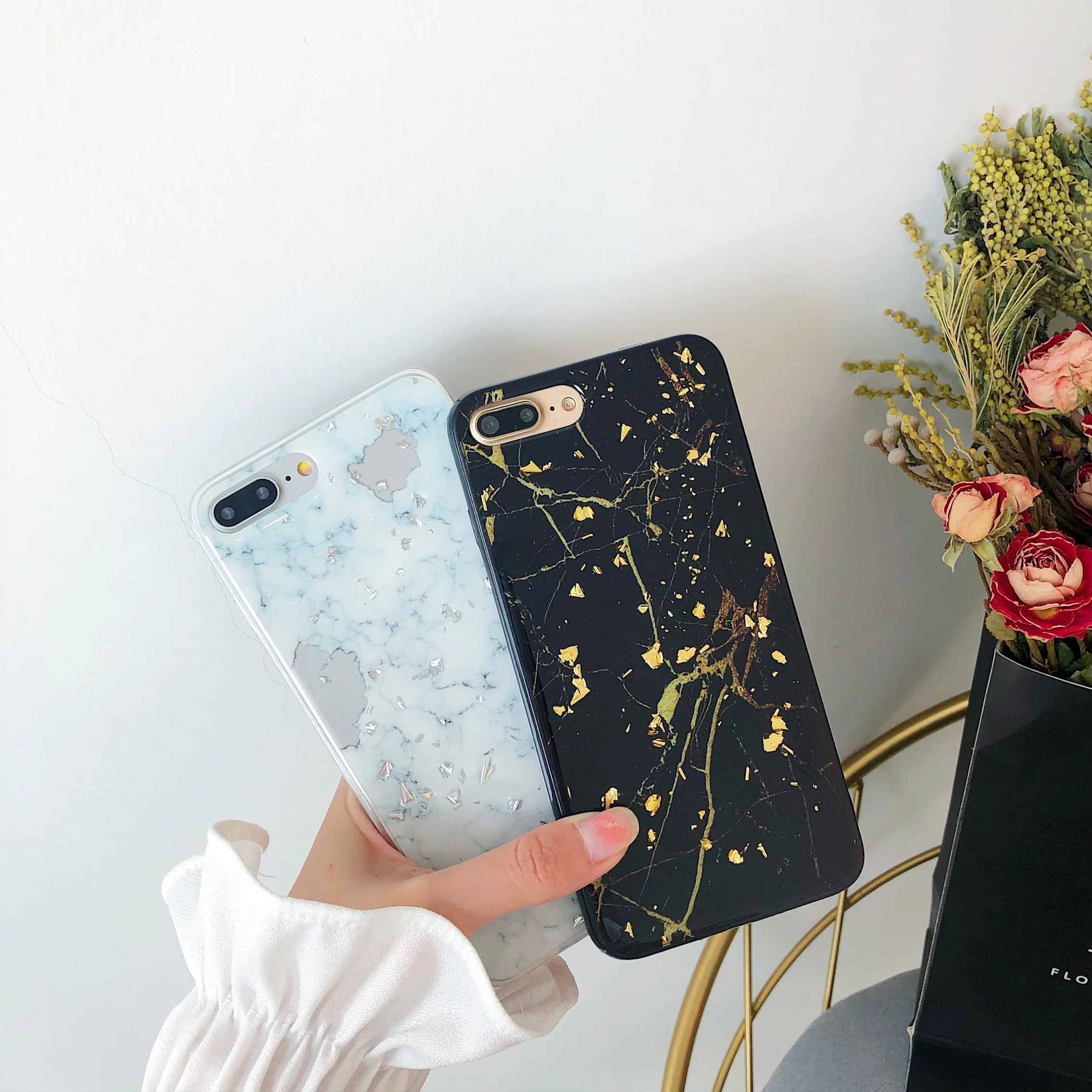 Роскошные золотые Фольга Bling Мрамор чехол для iPhone X XS Max XR Мягкий ТПУ 7 8 6 6s плюс
