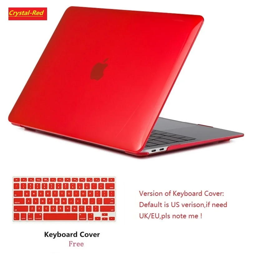 Crystal Red Новинка, Кристальный чехол-клавиатура для ноутбука Apple Macbook Pro retina Touch Bar& ID Air 11 11,6 12 13 15 дюймов, Жесткий Чехол - Цвет: Crystal Red