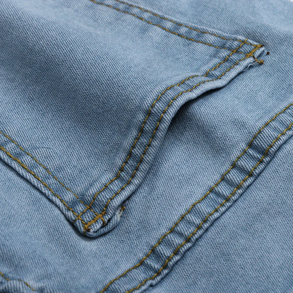 Новинка женские летние джинсовые шорты с эластичной резинкой на талии карманами