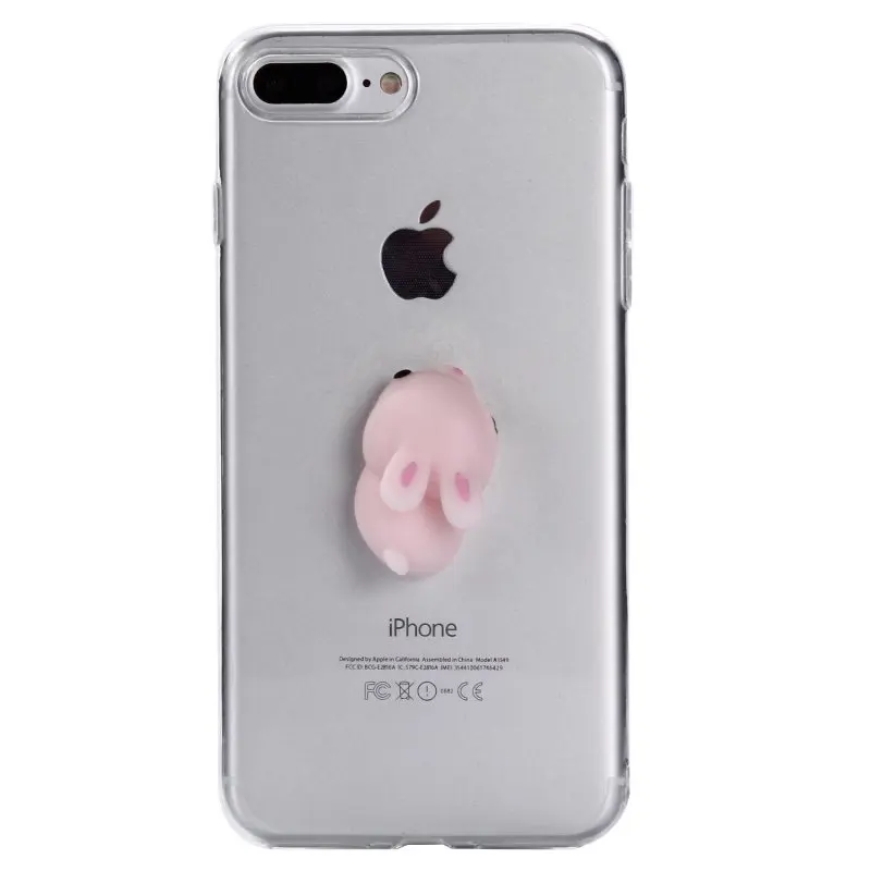 Мягкое чехол для iPhone 7 Plus покрытие 3D привлекательный мягкий силиконовый кошки из