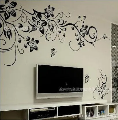 130X80CM Ka To Branch бабочка цветок лоза настенный стикер декор для стен спальни DIY