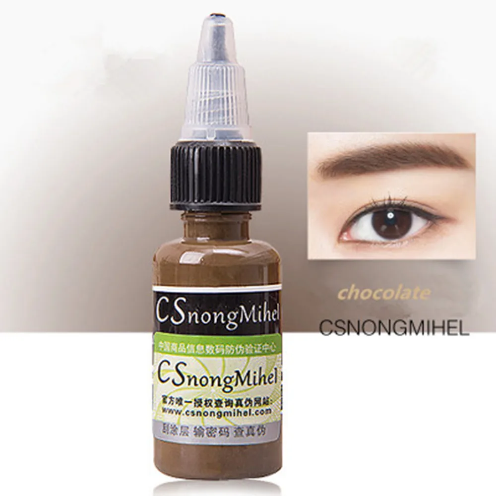 Chocolate 1/2oz15ml/бутылка блеск для губ тату краска для бровей чернила для бровей и губ Полупостоянный макияж быстрая окраска в - Цвет: Chocolate