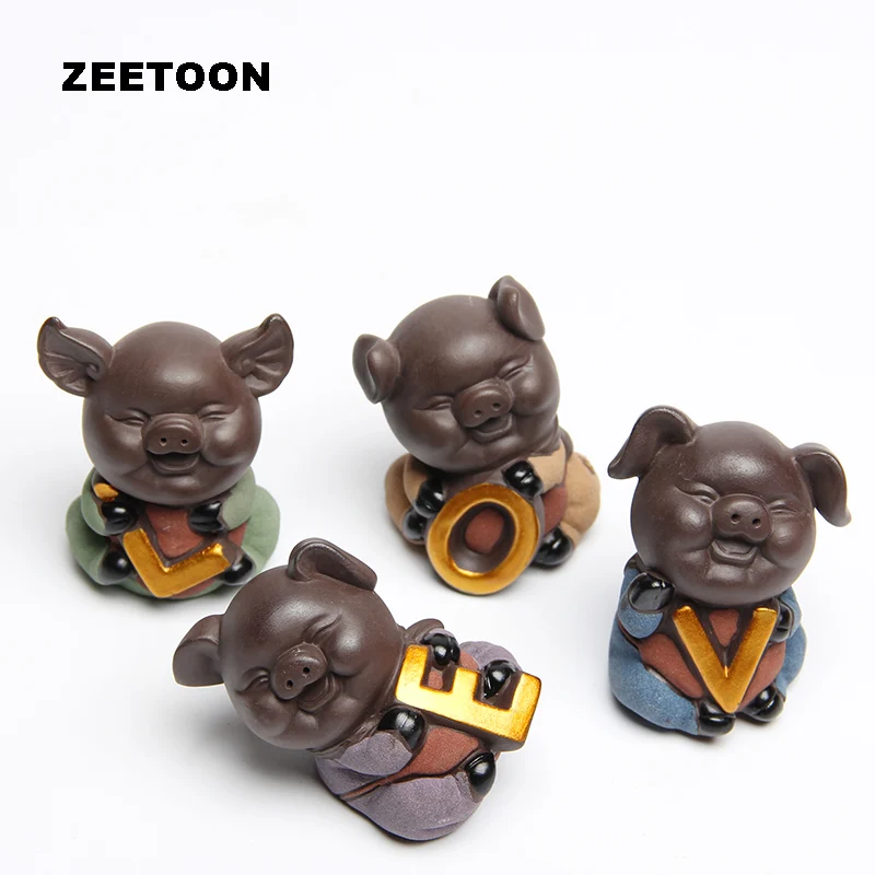 Симпатичная сменная свинья любовь счастливый чай домашний питомец Настольный