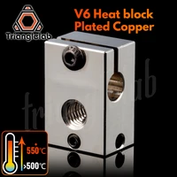 trianglelab pt100 v6 plated copper heat block for ed v6 hotend 3d printer heated block for sensor cartridge ddb extruder