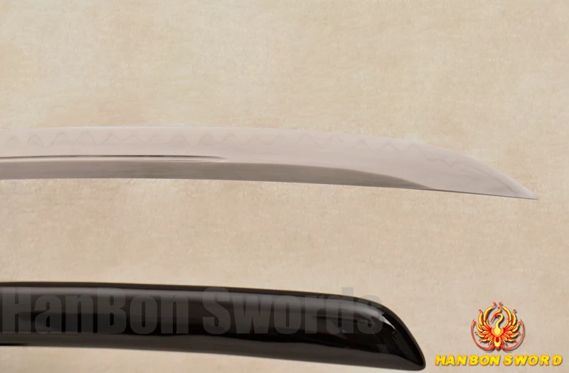 

Full Tang Japanese Samurai Naginata Sword 1095 High Carbon Steel Clay Tempered Blade Sharp Brass Dragon Tsuba Can Cut Trees 45