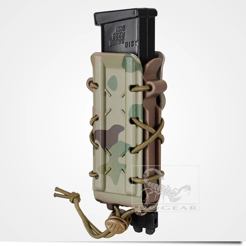 IDOGEAR тактические подсумок 5,56 мм винтовка пистолет Molle Чехол страйкбол держатель поли маг зажимы для ремня поп замок molle сумка маленькая - Цвет: Multicam