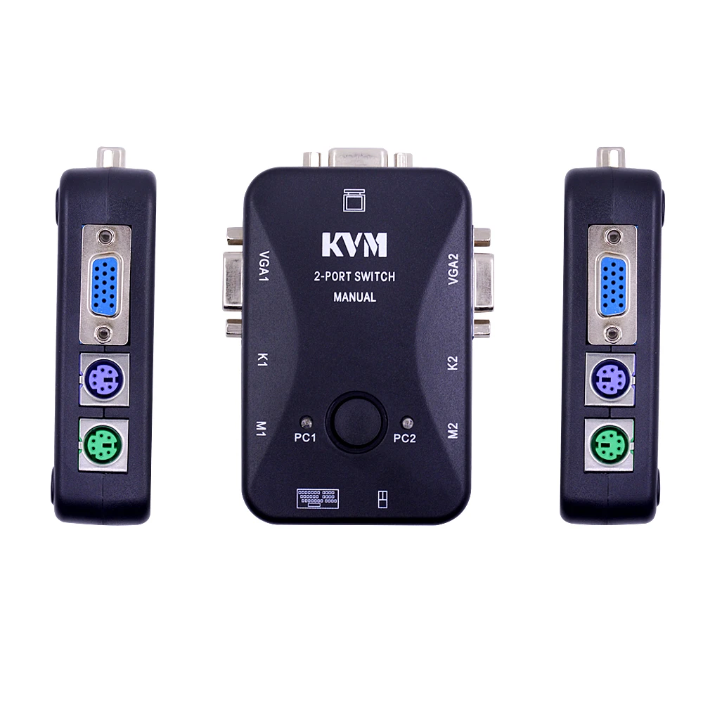 2 порта PS/2 KVM переключатель VGA SVGA разветвитель Box контроллер для клавиатуры мышь