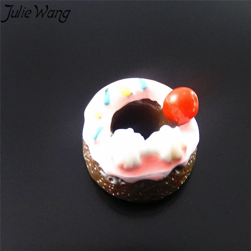 Julie Wang 10 шт./упак. имитация еды из смолы кофейный шоколад торт ювелирные изделия