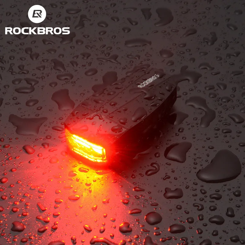 ROCKBROS Bicycle Rear Light Smart Taillight Anti-theft Alarm Remote Shock Sensor Safe Flash Cycling Equipment | Спорт и развлечения