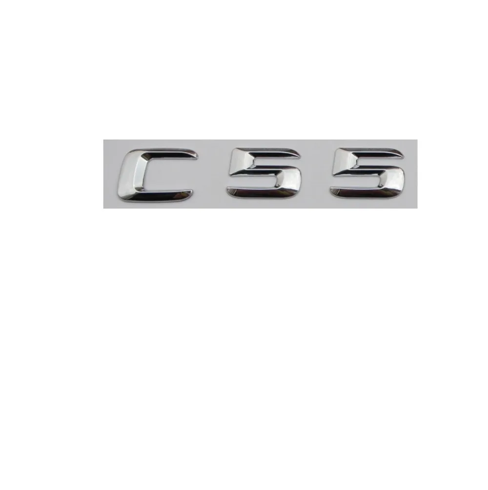 

Chrome Shiny Silver ABS Car Trunk Rear Number Letters Words Badge Emblem Decal Sticker for Mercedes Benz C55 AMG