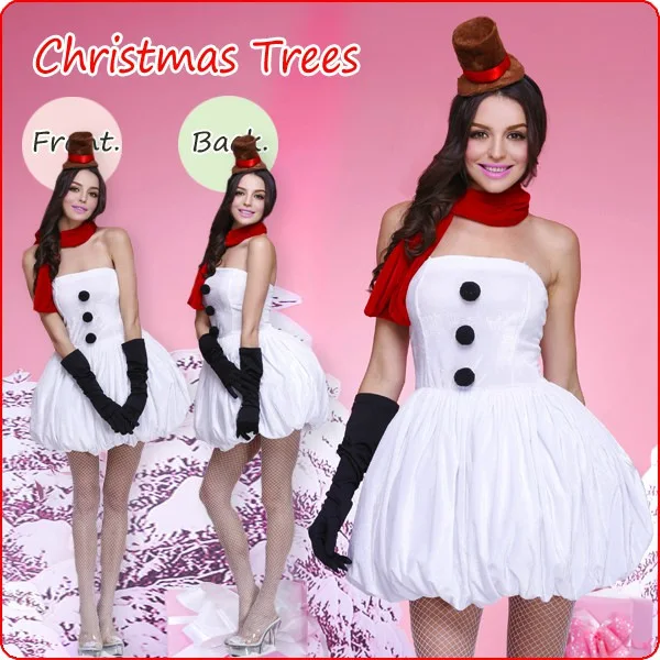

Women Kawayi Snowman Cospaly Dress Princesses Dresses Halloween Masquerade Deguisement Party Costumes Christmas Costumes