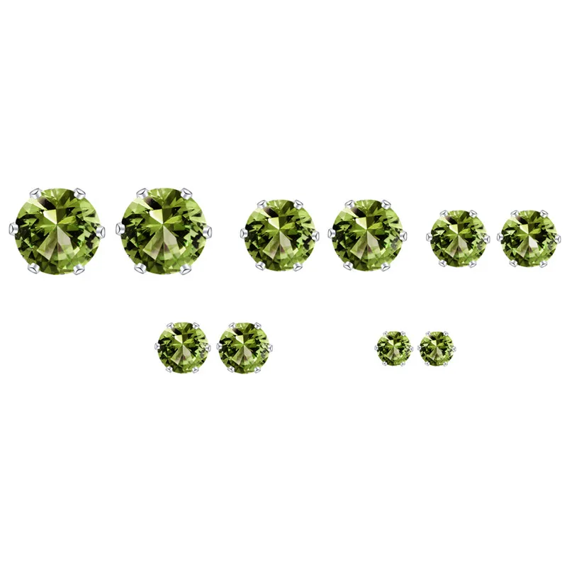 EJDY83863YellowGreen IF ME панковские серьги-гвоздики набор для женщин и мужчин унисекс серебряный цвет геометрический Круглый CZ кубический цирконий кристалл милый 5 размеров 10 цветов - Окраска металла: EJDY83863YellowGreen