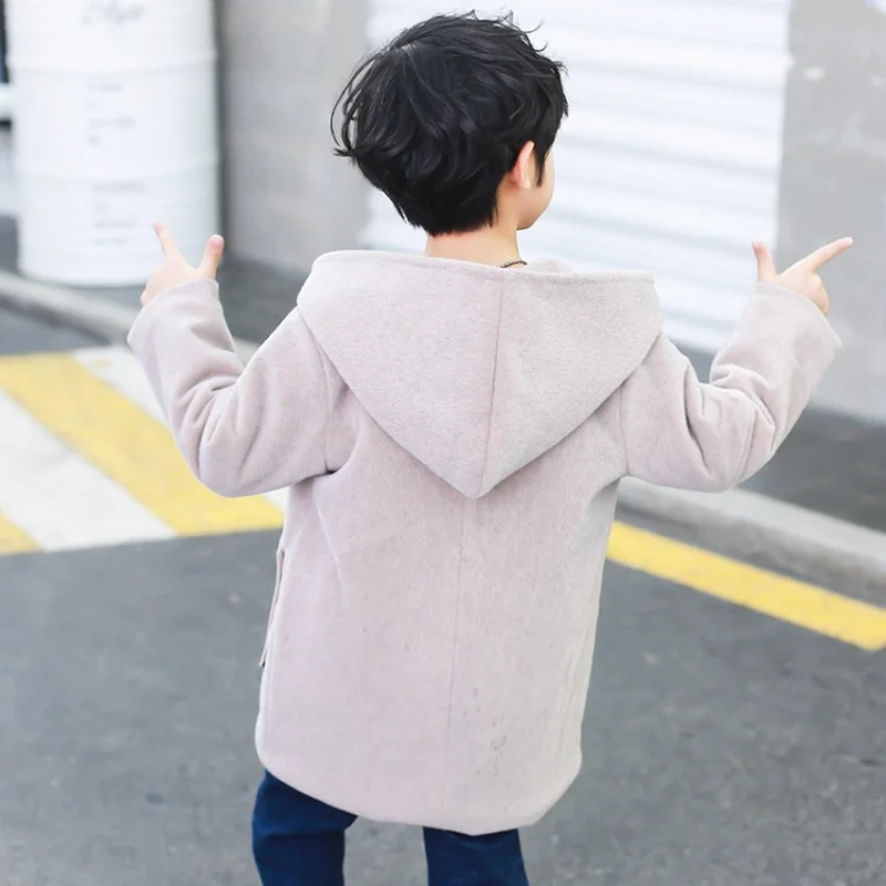 Новинка 2019 модная детская верхняя одежда из смешанной шерсти для мальчиков 4-16