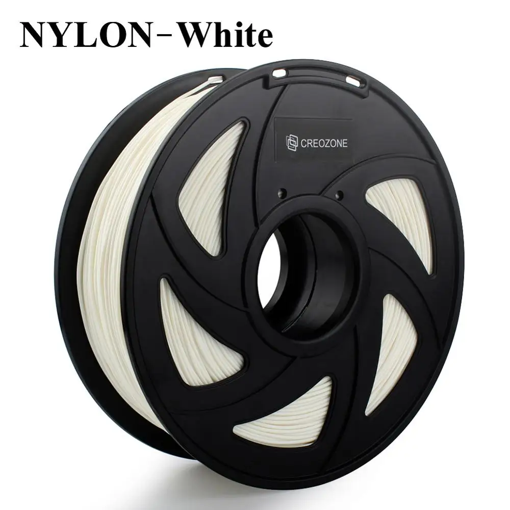 Nylon-White CREOZONE Премиум нить для 3d принтера 1,75 1 кг PETG ABS углеродное волокно TPU нейлон/PA Металл бедра 3D пластиковая нить - Цвет: Nylon-White