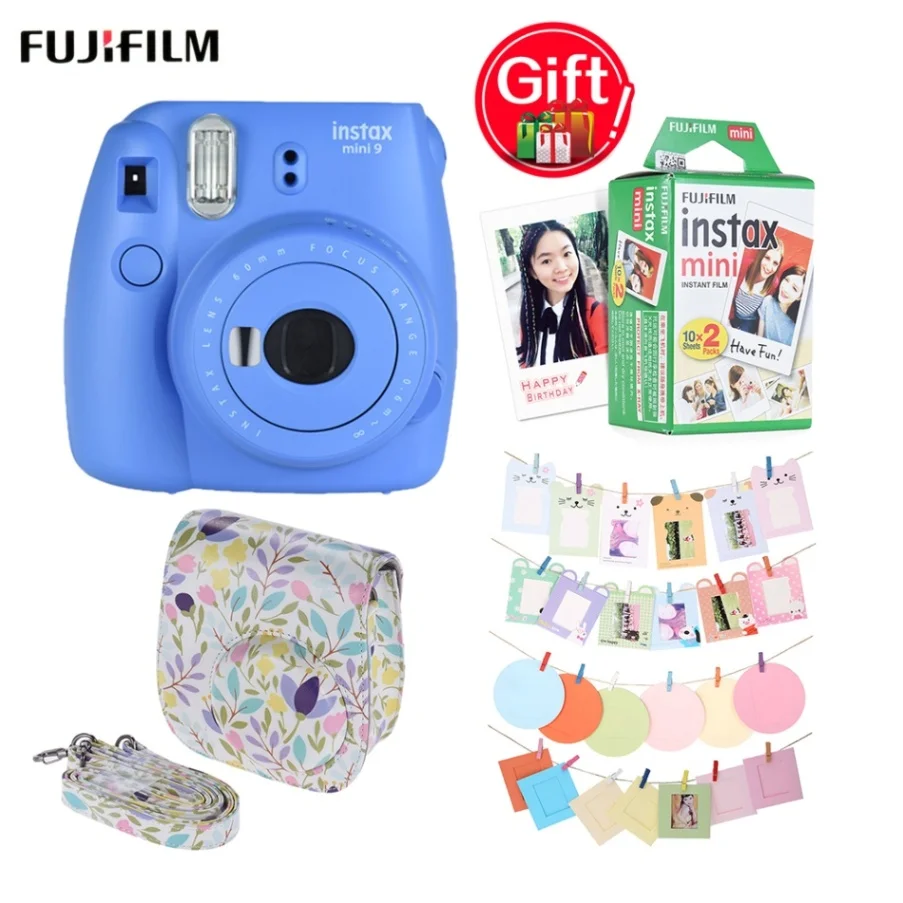 Sea Blue Fujifilm Instax Mini 9 камера+ 20 листов мини 8 9 мгновенная пленка+ 32 шт. аксессуары для камеры+ мини 8 9 чехол для камеры Instax - Цвет: Sea Blue