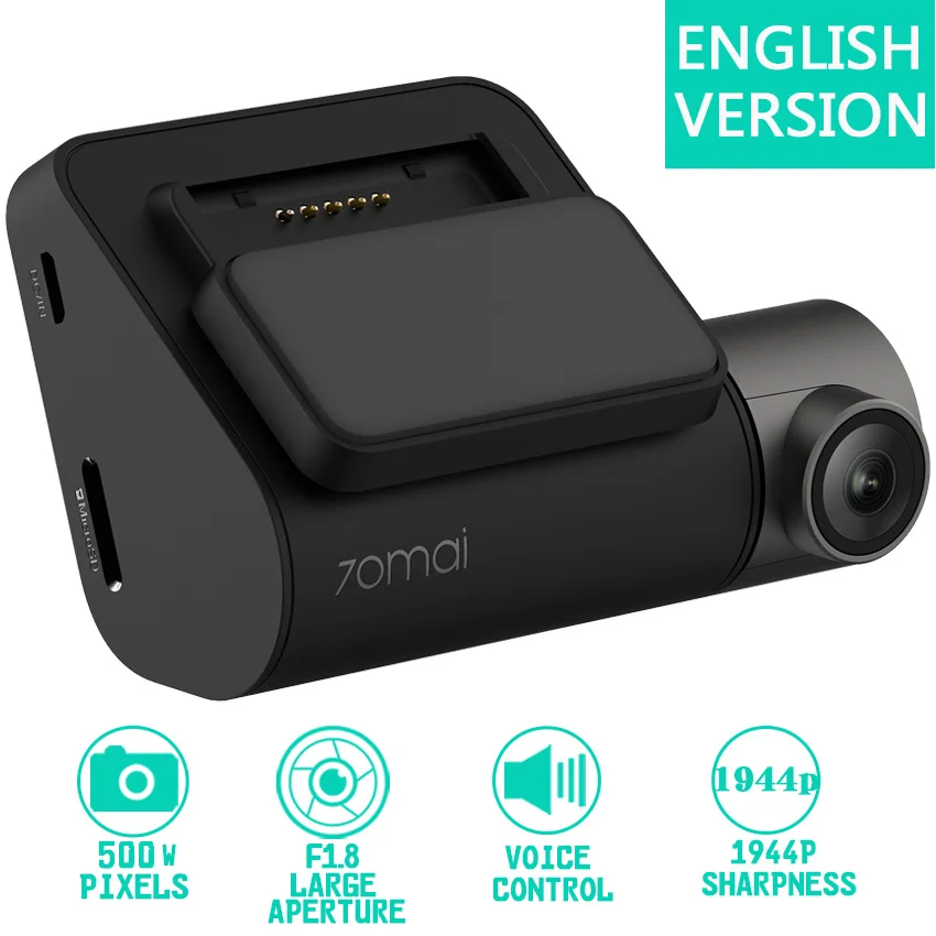 English version Xiaomi 70mai Pro 1944P HD Автомобильная dvr камера 140 градусов FOV Defog ADAS ночное видение 24H монитор парковки Wifi Голосовое управление видеорегистратор - Название цвета: English version