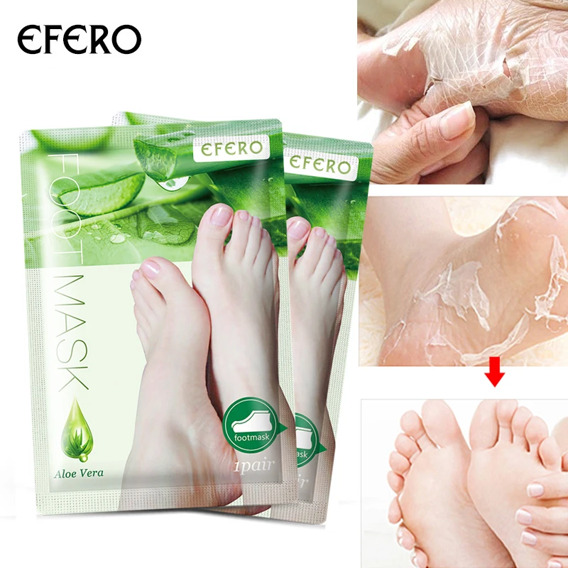 2 упаковки EFERO алоэ Exfolianting отбеливающая маска для пилинга ступней педикюра носки Маска Уход за ногами Маска пилинг ступней носки