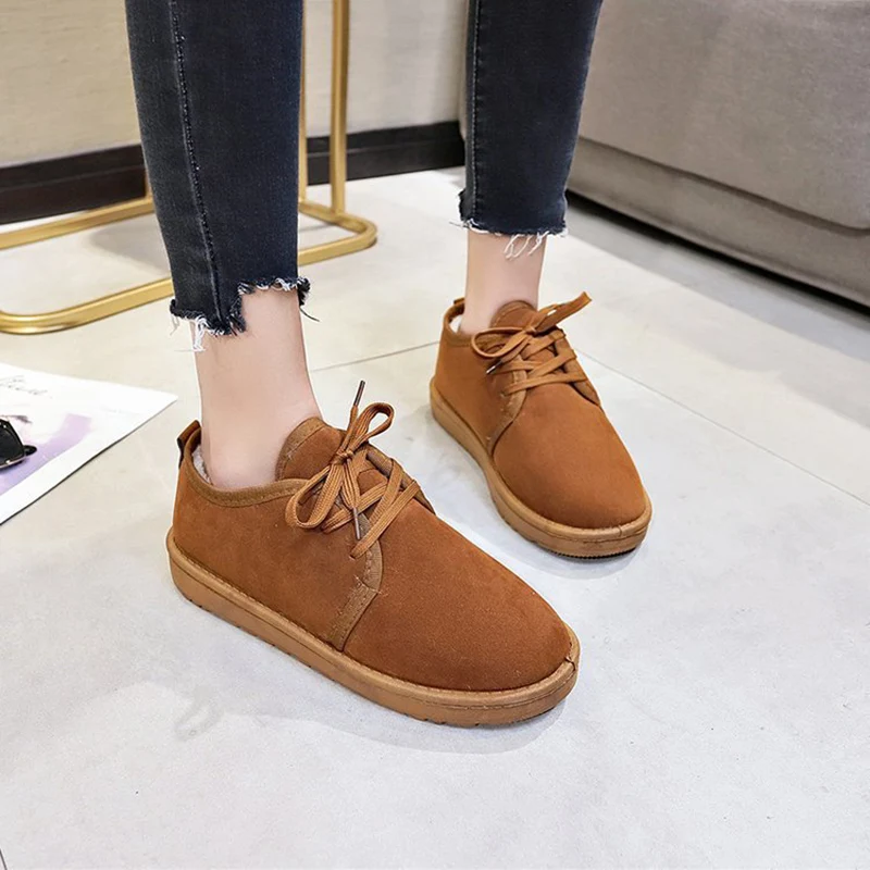 Для женщин зимние сапоги 2018 осень и зима новая обувь на плоской подошве