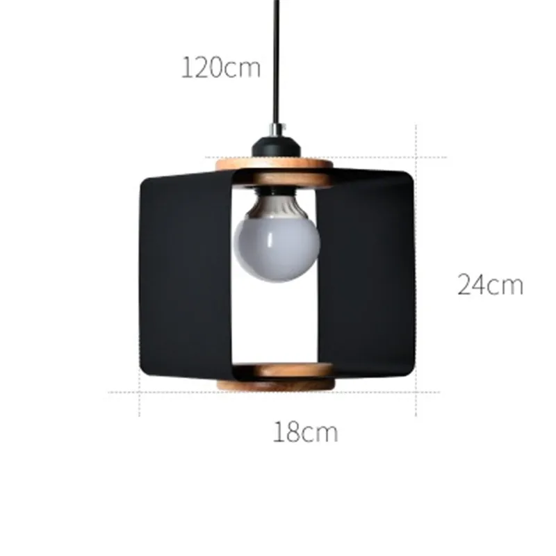 Loft Style Industrial Wind Iron Wood Droplight Modern LED Pendant Lamp Fixtures Dining Room Hanging Light Home Indoor Lighting | Лампы и