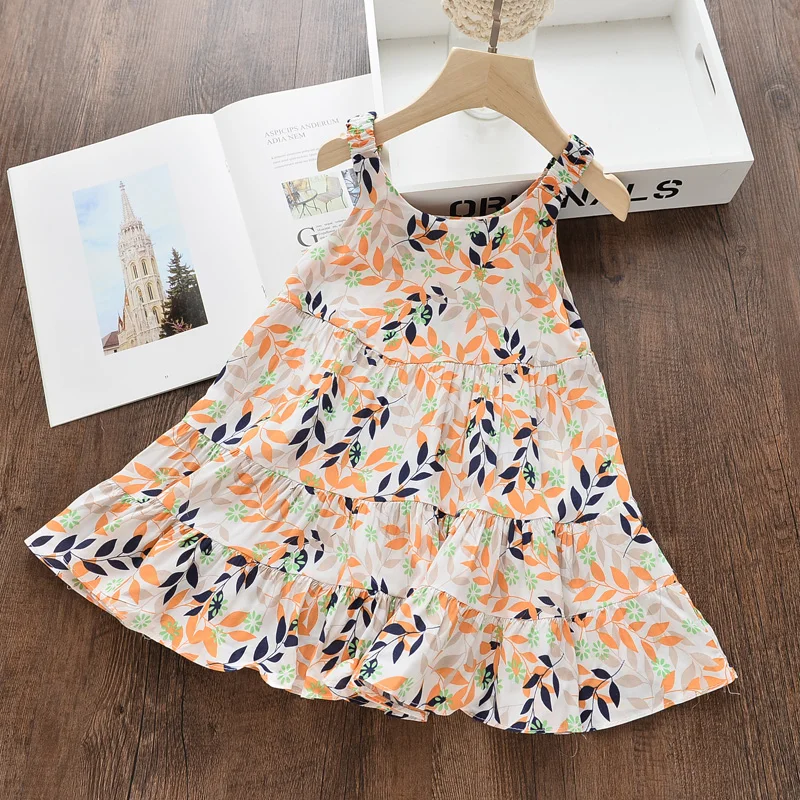 Bear Leader/Одежда для девочек Летние платья принцессы без рукавов с цветочным