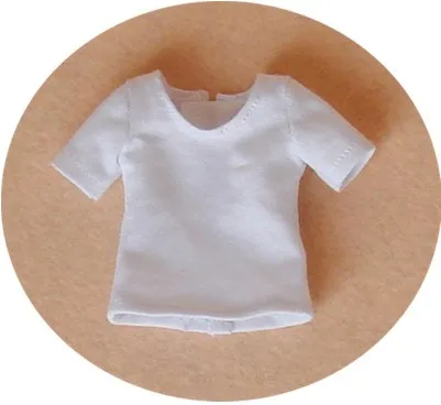 white shirt 1 шт., Одежда для кукол Blyth, футболка с короткими рукавами, комбинезон, штаны для OB24, azone, barbi, blyth, 30 см, аксессуары для кукол 1/6 - Цвет: white shirt