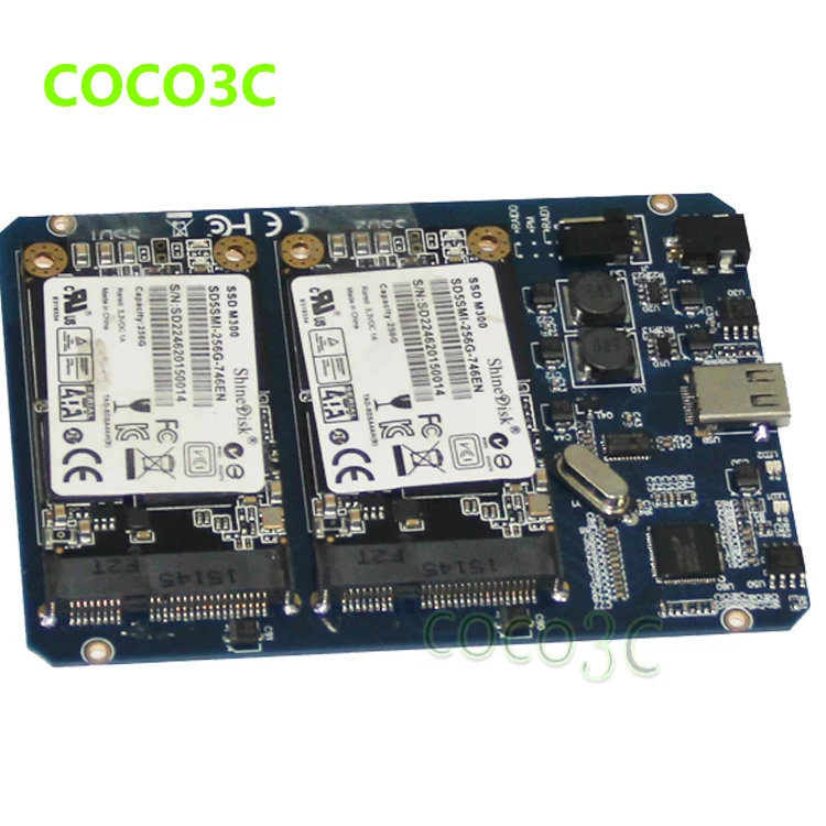 USB 3 1 Type-C к 2 MSATA SSD корпус RAID0 RAID1 двойной мини SATA адаптер mSATA внешняя коробка + |