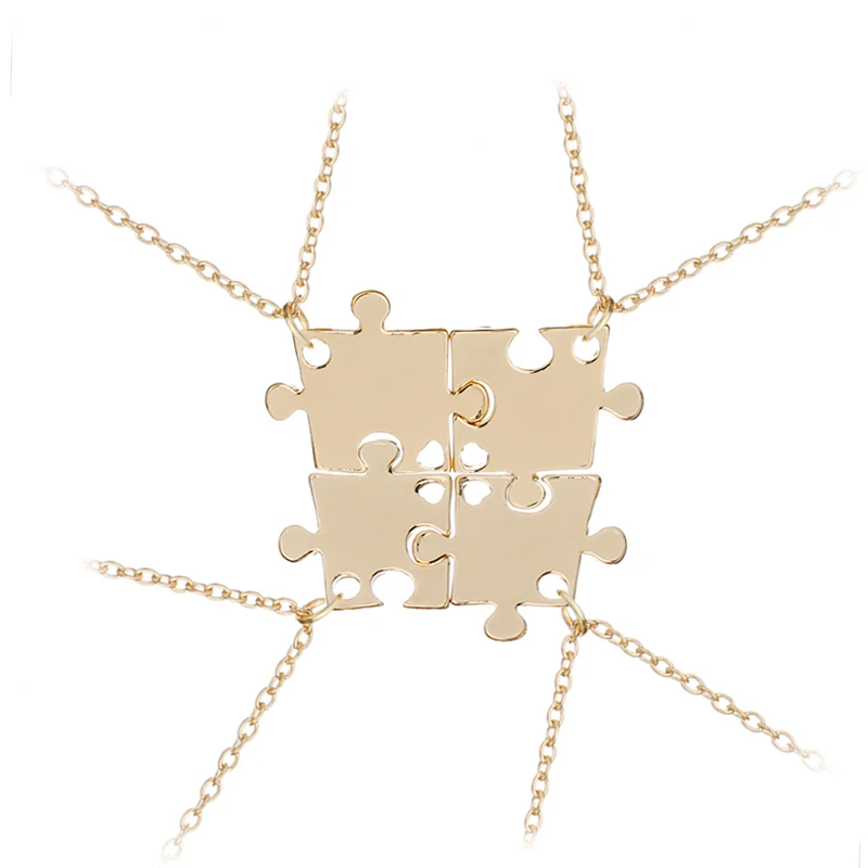 3 стиля BFF ожерелье s для 4 лучших друзей forever Puzzle Очаровательное ожерелье Женская дружба ожерелье Bestfriend для семьи ювелирный подарок - Окраска металла: 1902