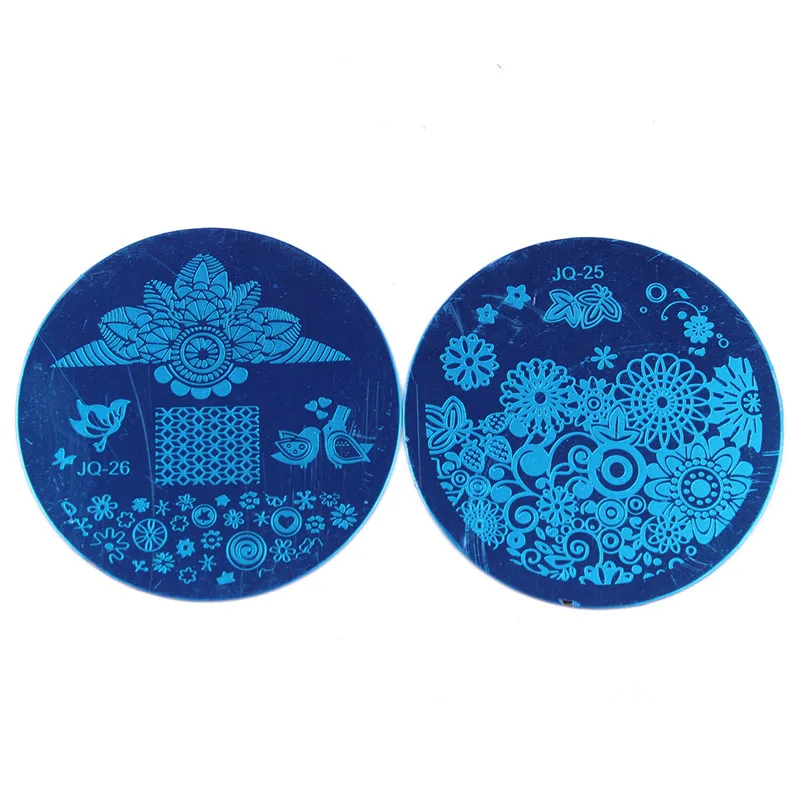 10 шт/партия разные дизайн ногтей пластины для стемпинга с 1 шт. Футляр фиолетового