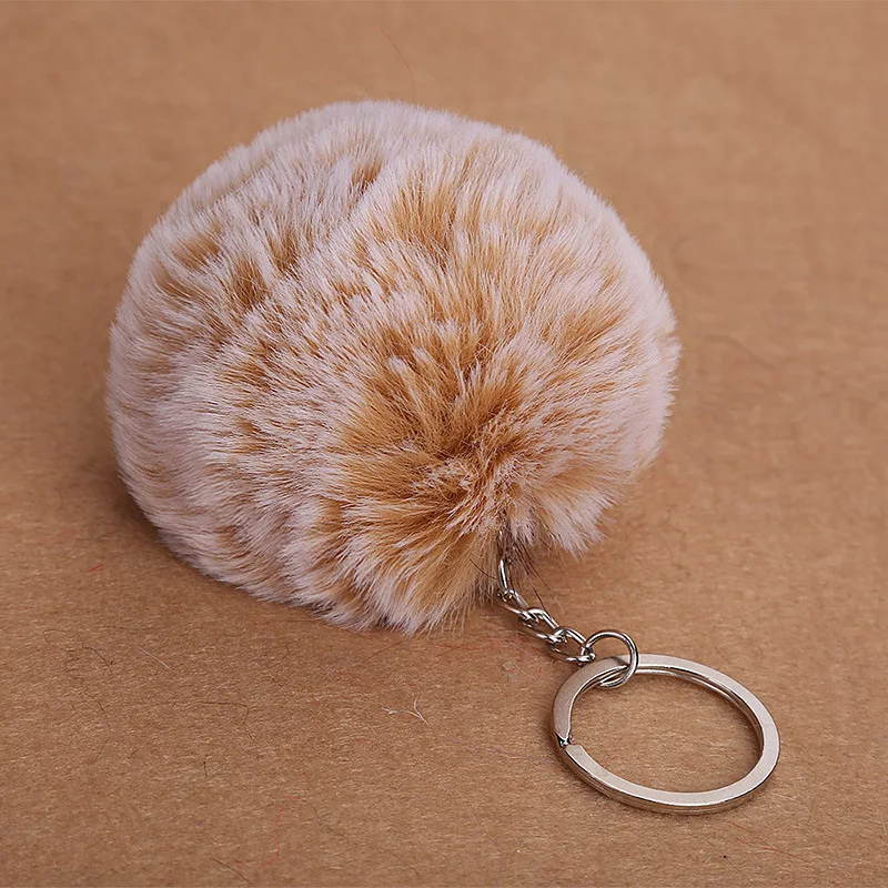 Fluffy Fake Rabbit Fur Ball Pom car Keychain motorcycle Key Chain Gifts for Women Car Bag Accessories Ring bmw audi | Автомобили и