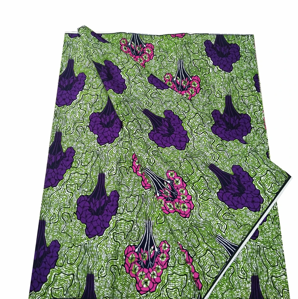 

2019 new arrival African wax printed ankara style wax high quality real wax wrapper for women dress A1197