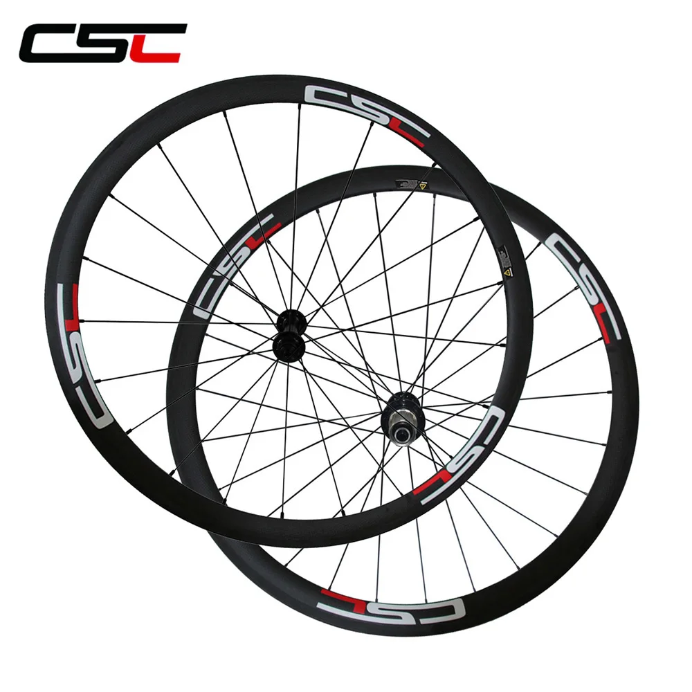 

CSC 1200g Only 700C full carbon deep 38mm width 23mm tubular bicycle wheels with Poweway R13 Hub CN 424 pillar 1420 sapim cx ray