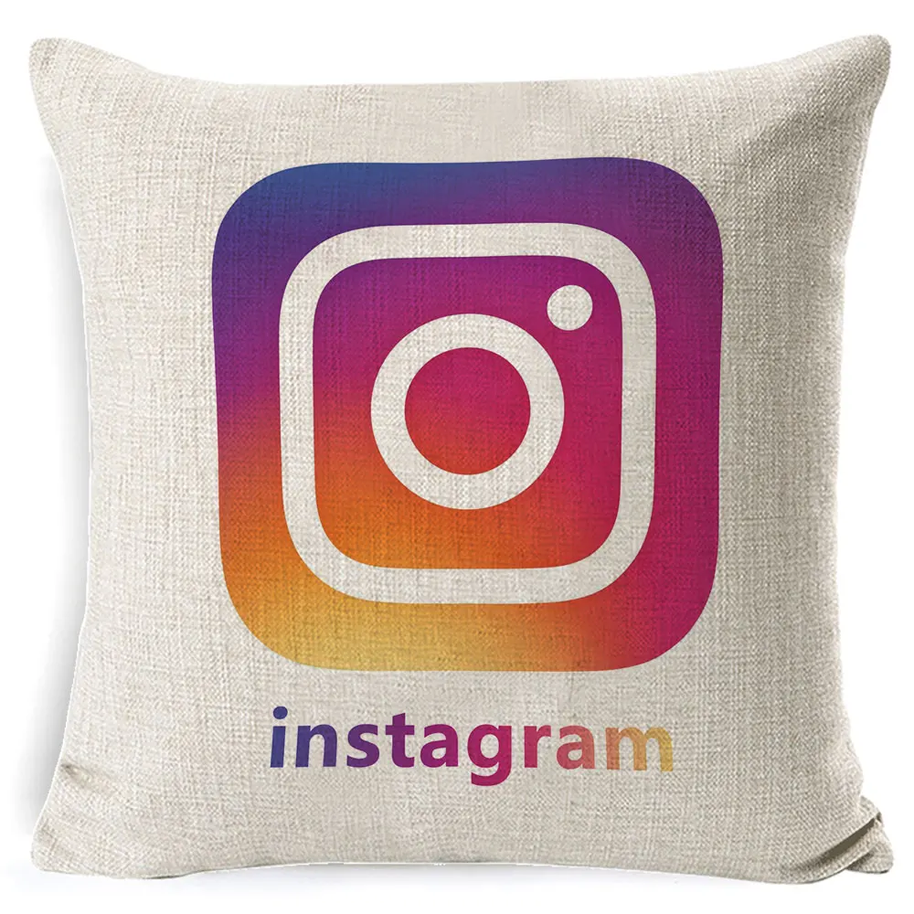 Fokusent Facebook Wechat Skype Viber диванная Подушка Чехол Tango Youtube Snapchat Instagram чехол для подушки полезное приложение украшение