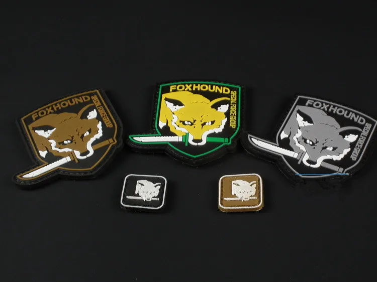 Металлическая Экипировка, твердая эмблема Foxhound, нашивка, форма, ПВХ нашивка, нашивка Militaria Fox Hound, специальная группа, нашивки