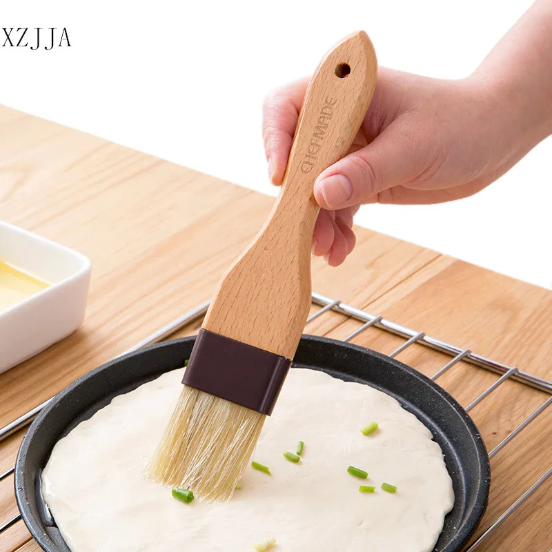 XZJJA натуральные деревянные щетинистые щетки Жаростойкие антипригарное масло для гриля щетка для барбекю инструменты для приготовления пищи Кухонные Принадлежности
