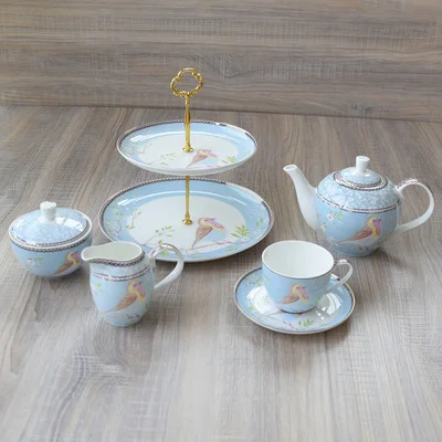 Bone China Afternoon Tea Set Phnom Penh High-end Cup And Saucer Milk Cup European Teapot Ceramic Coffee Set Drinkware