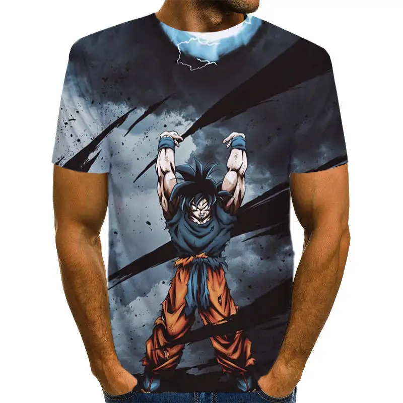 Dragon Ball Z Ultra Instinct God Son Goku Super Saiyan Men Tshirt 3D Printed Summer O-Neck Daily Casual Funny T shirt Plus Size