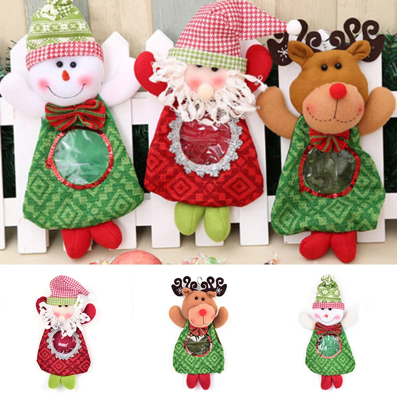 

Милый Рождественский Декор, подарочные сумки, милые конфеты, Рождественский чулок, сумочка, Санта-Клаус, снеговик, Лось